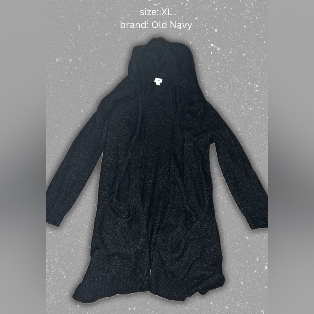 Black Hooded Cardigan